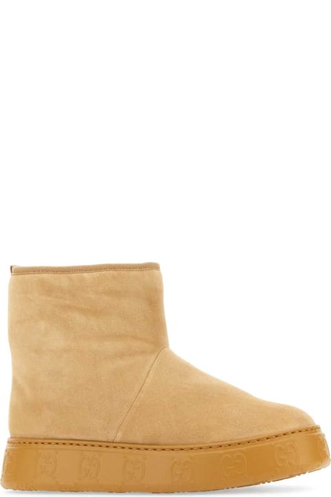 Gucci Boots for Women Gucci Beige Suede Ankle Boots