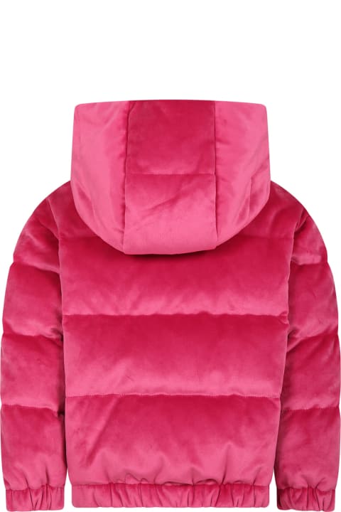 Fuchsia Daos Down Jacket For Girl With Logo