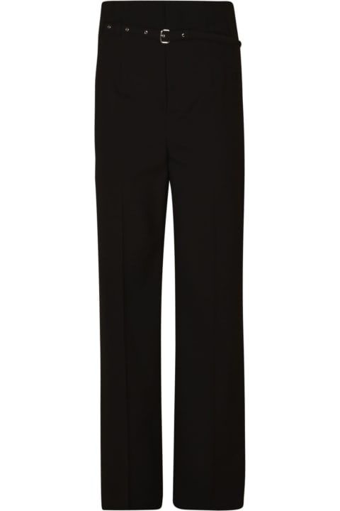 Straight Leg Plain Belted Trousers