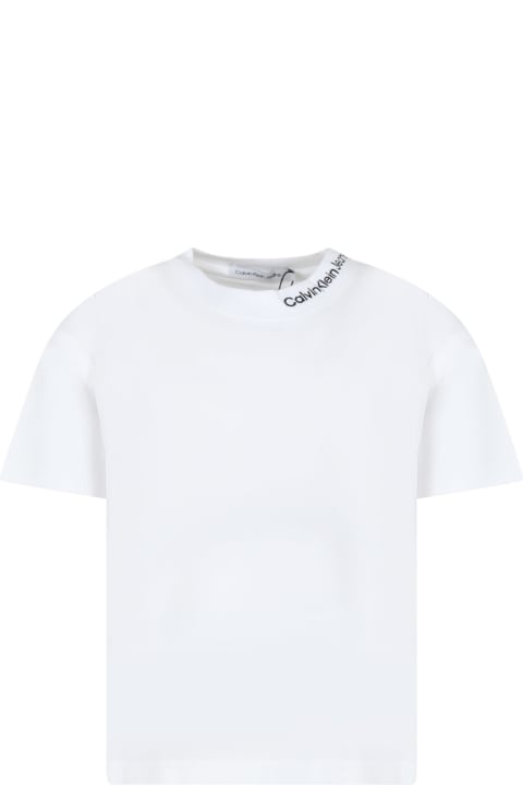 Calvin Klein for Kids Calvin Klein White T-shirt For Boy With Logo