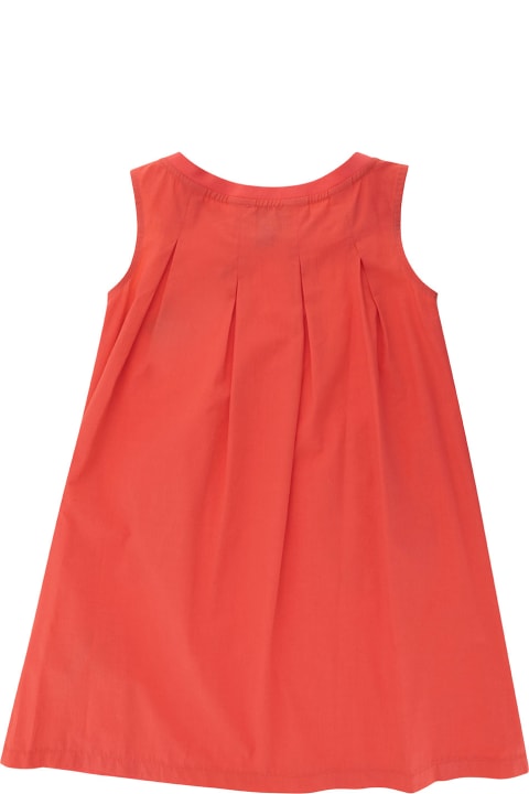 Emporio Armani Dresses for Girls Emporio Armani Orange Dress With Pockets And Embroidered Logo In Cotton Girl