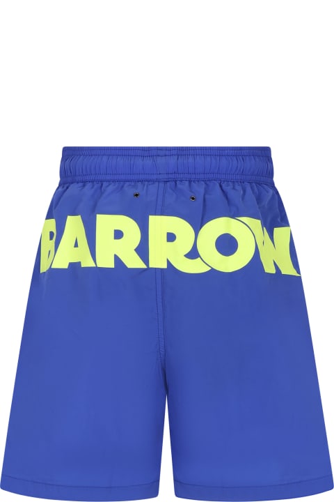 Barrow Swimwear for Boys Barrow Light Blue Swim Shorts For Boy With Smiley
