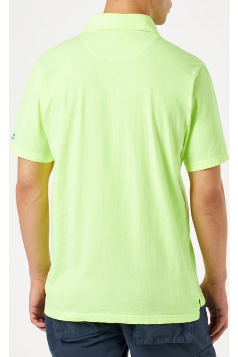 أدوات منزلية MC2 Saint Barth Fluo Yellow Cotton Jersey Man Polo
