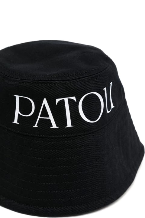 Hats for Women Patou Black Cotton Bucket Hat