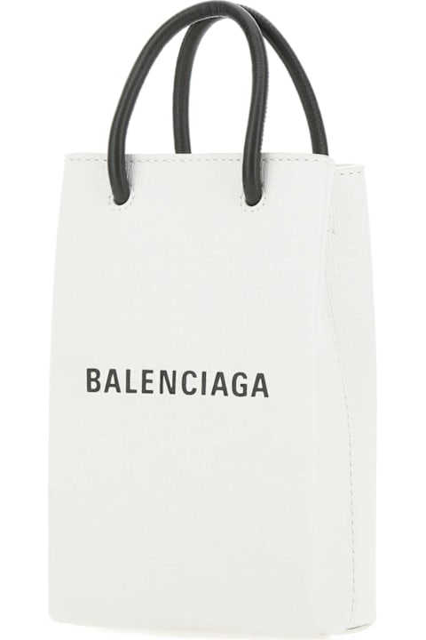 Fashion for Men Balenciaga White Leather Phone Case