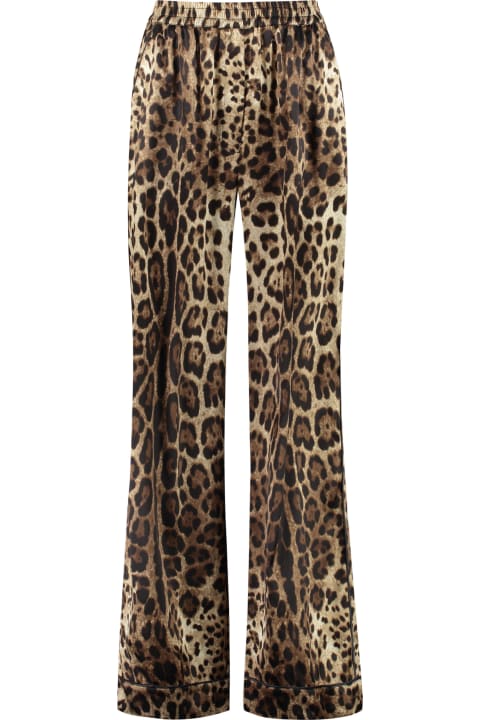 Dolce & Gabbana Pants & Shorts for Women Dolce & Gabbana Printed Silk Pants