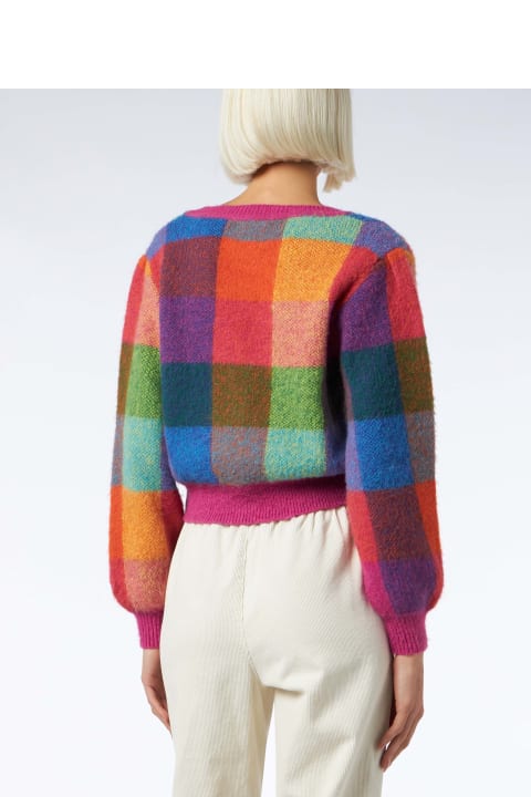 Homeware MC2 Saint Barth Woman Brushed Cropped Cardigan With Puff Sleeves