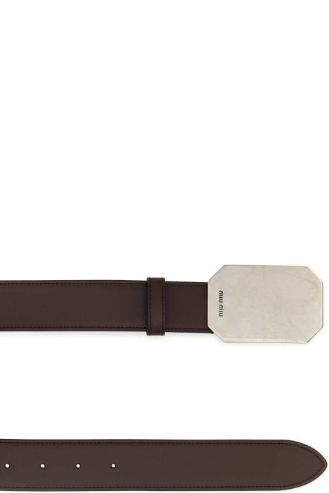 Miu Miu إكسسوارات لـ السيدات Miu Miu Brown Leather Belt