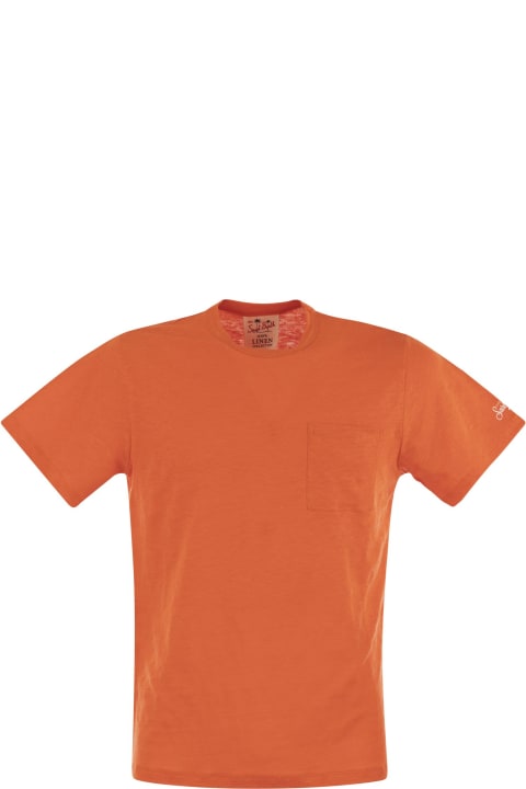 MC2 Saint Barth Clothing for Men MC2 Saint Barth Ecstasea - Linen T-shirt With Pocket