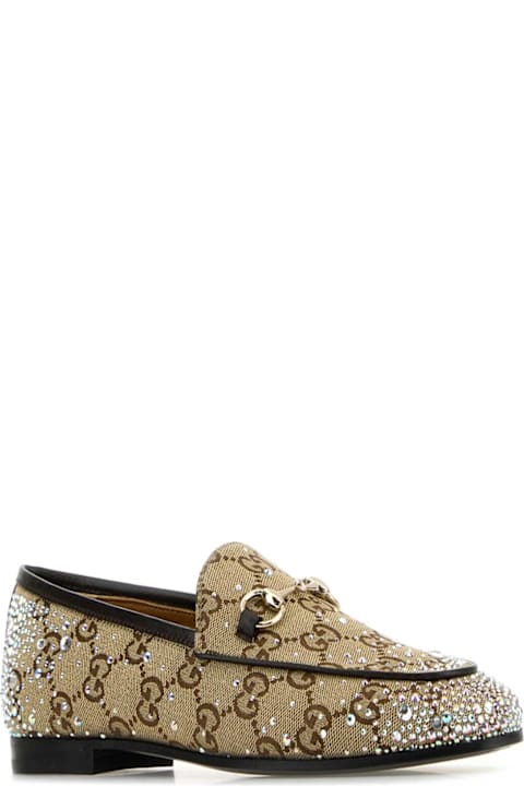 Gucci Flat Shoes for Women Gucci Original Gg Fabric Jordaan Loafers