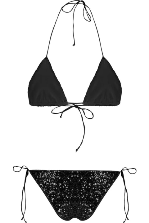 Oseree Swimwear for Women Oseree Black Sequins Microkini