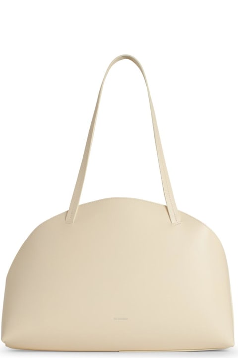 Jil Sander Shoulder Bags for Women Jil Sander 'curve Media' White Leather Crossbody Bag