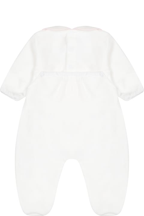Bodysuits & Sets for Baby Girls Little Bear White Babygrow For Baby Girl With Embroidery