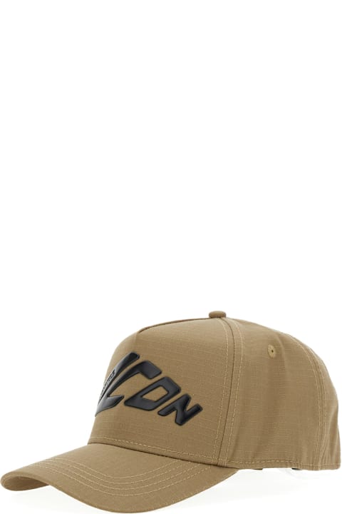 Homeware Dsquared2 
gabardine
 Brown Baseball Cap With Maxi Logo Lettering On The Front In Cotton Man