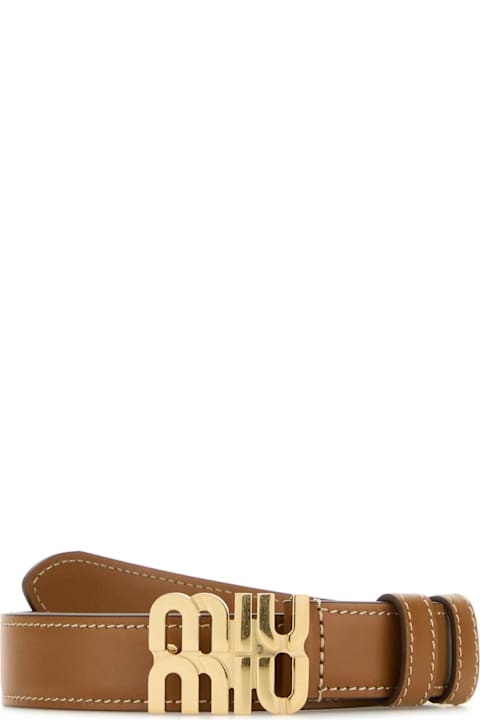 Miu Miu Caramel Leather Belt | italist