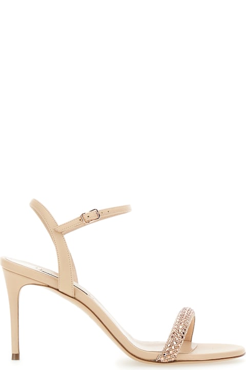 Homeware Casadei 
giulia Stratosphere Minorca
 Pink Slingback Sandals With Crystal Embellishments In Leather Woman