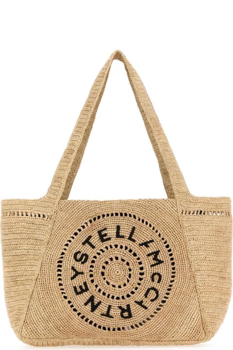 Stella McCartney Totes for Women Stella McCartney Raffia Medium Stella Logo Shopping Bag