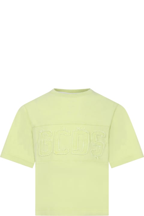GCDS Mini for Kids GCDS Mini Yellow T-shirt For Kids With Logo