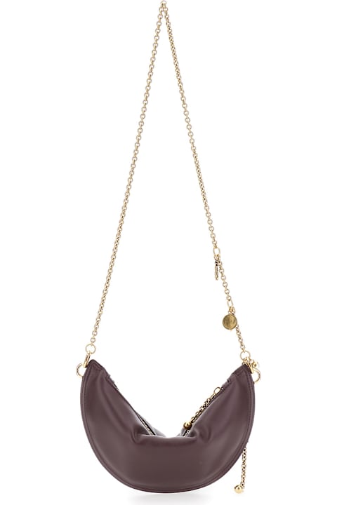 Chloé for Men Chloé Bordeaux Shoulder Bag With Chain Shoulder Strap And Half Moon Design In Leather Woman