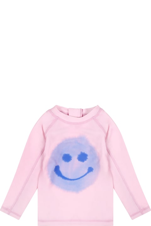 ベビーボーイズ トップス Molo Pink T-shirt For Baby Girl With Smiley