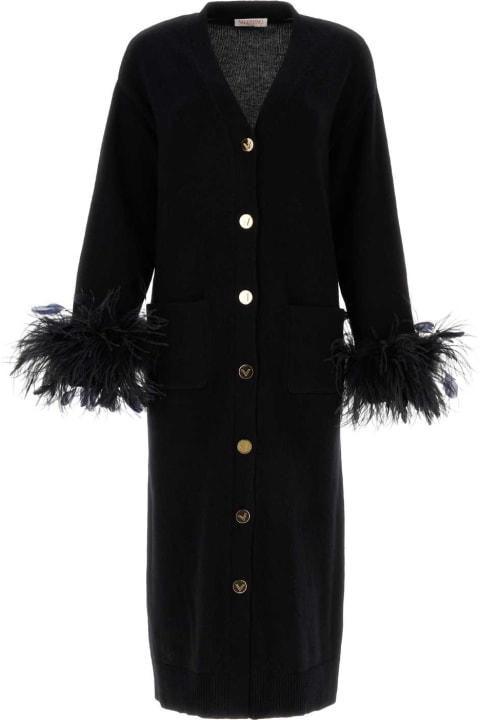 Fleeces & Tracksuits for Women Valentino Garavani Black Wool Cardigan