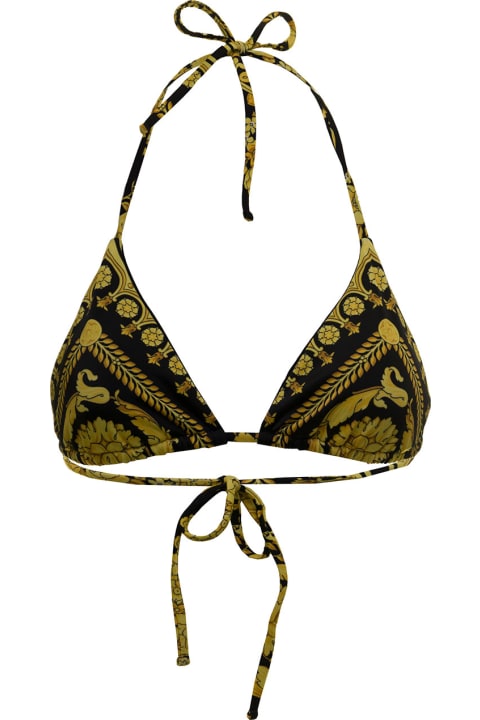 Versace Woman's Lycra Baroque Printed Tringle Bikini Top