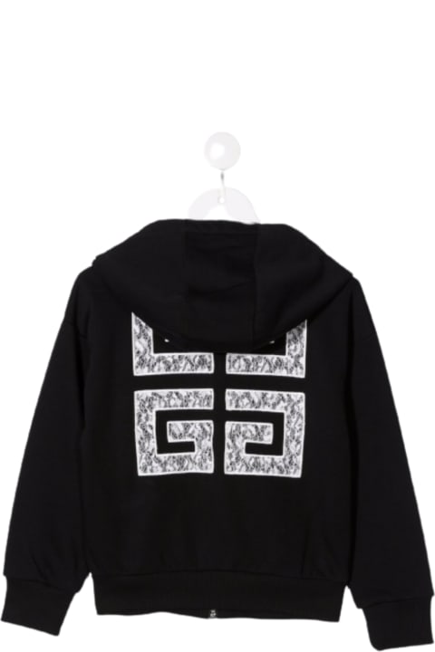 Givenchy Kids Boy's Black Cotton Hoodie With Logo