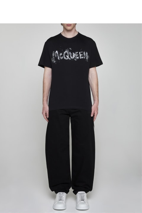 Alexander McQueen Topwear for Women Alexander McQueen Logo Cotton T-shirt
