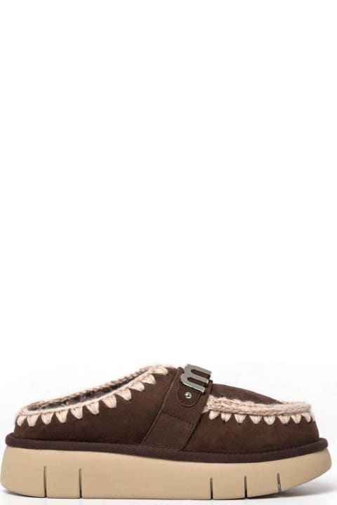 Homeware Mou Logo-lettering Round-toe Slippers