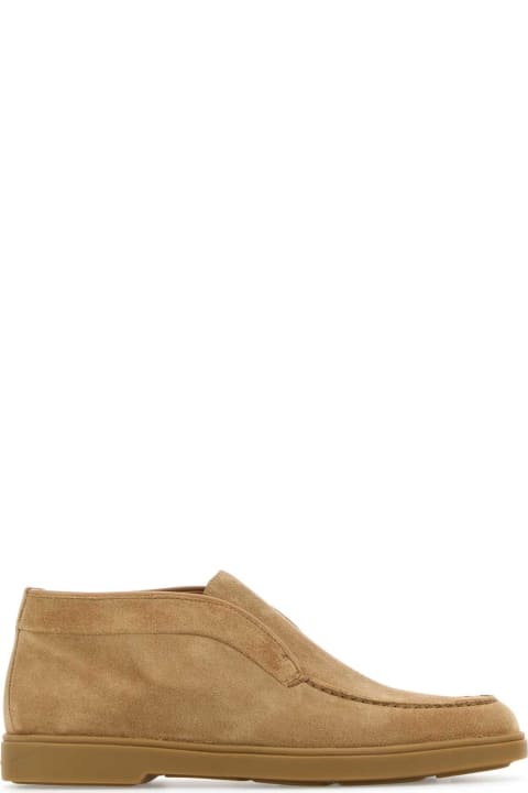 Fashion for Women Santoni Camel Suede Ankle Boots