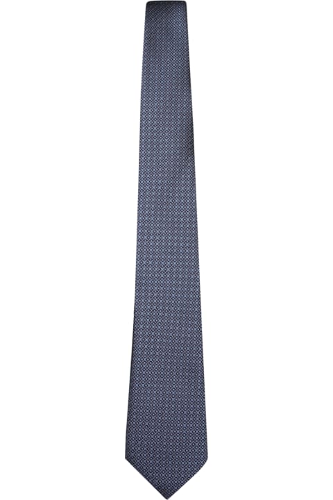 Canali لـ Men Canali Patterned Blue Silk Tie