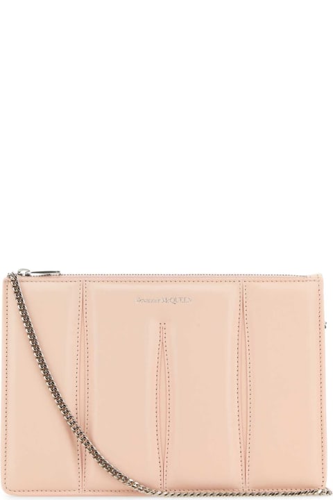 ウィメンズ Alexander McQueenのクラッチバッグ Alexander McQueen Pastel Pink Leather Shoulder Bag