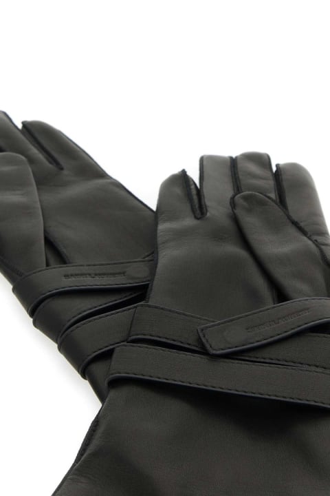 Saint Laurent Gloves for Women Saint Laurent Black Leather Gloves