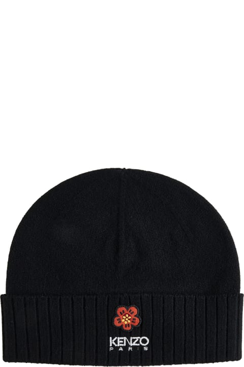 Hats for Men Kenzo Black Wool Beanie