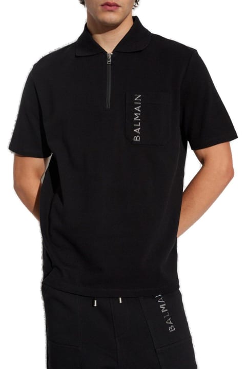 Balmain Shirts for Men Balmain Oversize Half-zipped Polo Shirt