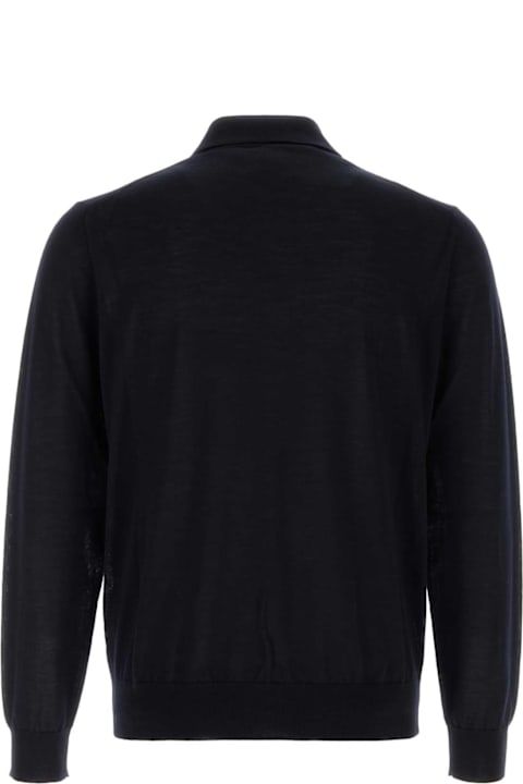 Prada لـ Kids Prada Midnight Blue Wool Polo Shirt