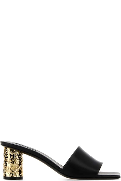 Givenchy Black Leather Tape Mules