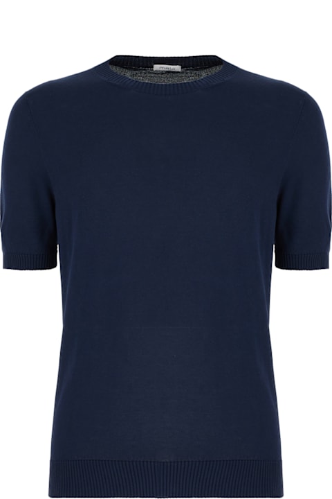 Malo Sweaters for Men Malo Navy Blue Cotton Sweater