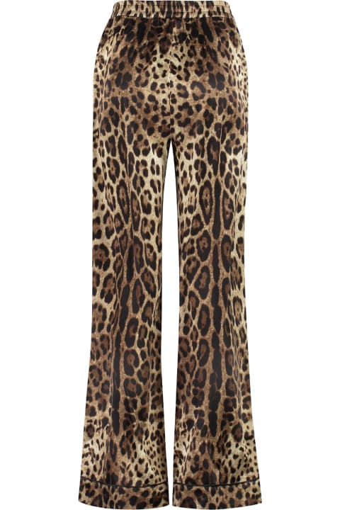Dolce & Gabbana Pants & Shorts for Women Dolce & Gabbana Printed Silk Pants