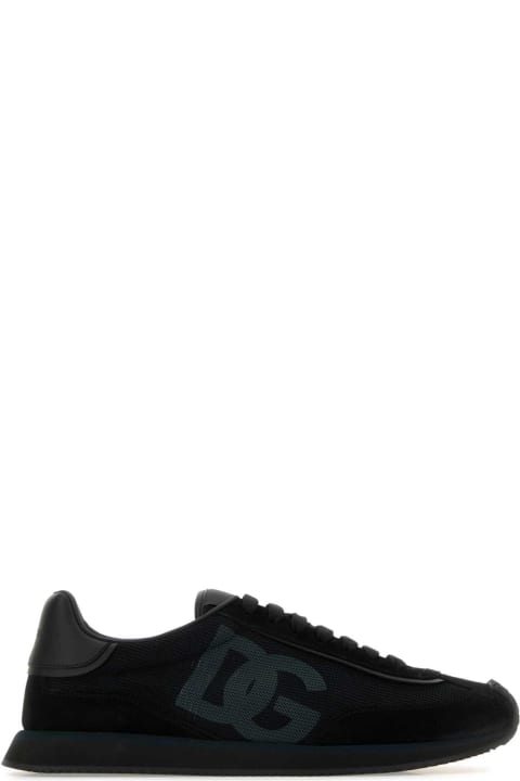 Dolce & Gabbana for Women Dolce & Gabbana Black Suede And Mesh Dg Aria Sneakers