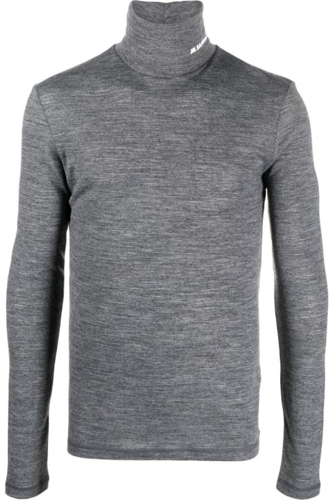 Jil Sander Sweaters for Men Jil Sander Melange Grey Polyester Blend Sweater