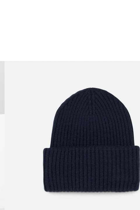 Homeware MC2 Saint Barth Navy Blue Ribbed Beanie With Saint Barth Patch