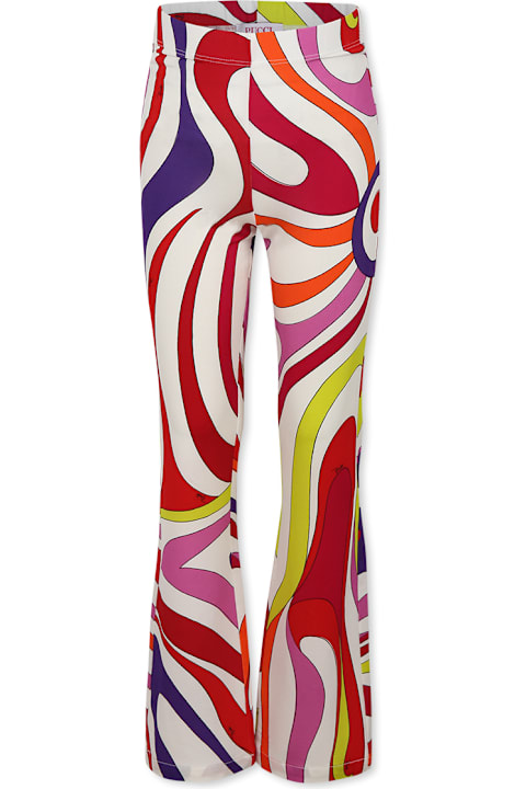 Pucci for Kids Pucci Multicolor Trousers For Girl With Marble Print
