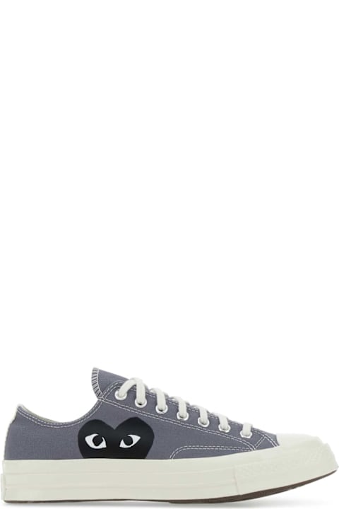 Comme des Garçons Play أحذية سنيكرز لـ السيدات Comme des Garçons Play Dark Grey Canvas Comme Des Garã§ons X Converse Sneakers