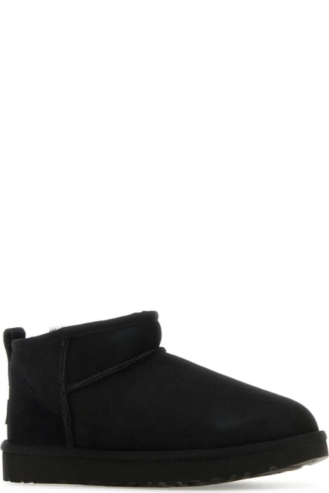 UGG Shoes for Women UGG Black Suede Classic Ultra Mini Ankle Boots