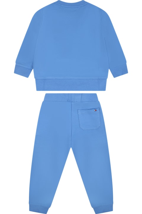 Tommy Hilfiger Bottoms for Baby Girls Tommy Hilfiger Light Blue Set For Baby Boy With Logo