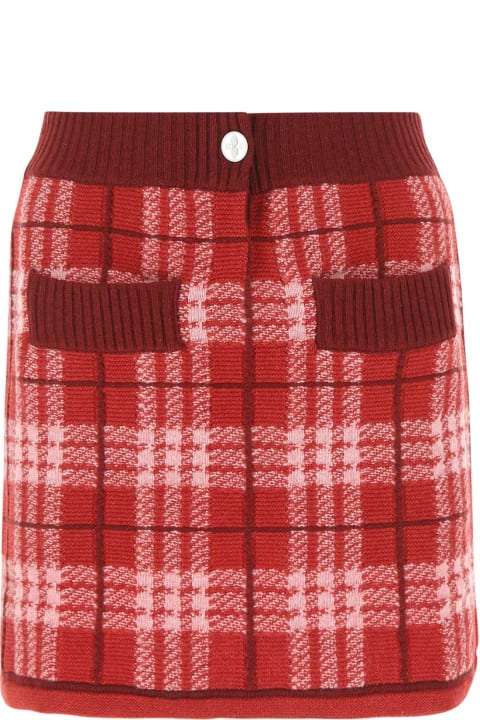 Barrie Skirts for Women Barrie Embroidered Cashmere Mini Skirt