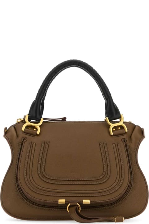 Totes for Women Chloé Brown Leather Small Marcie Handbag