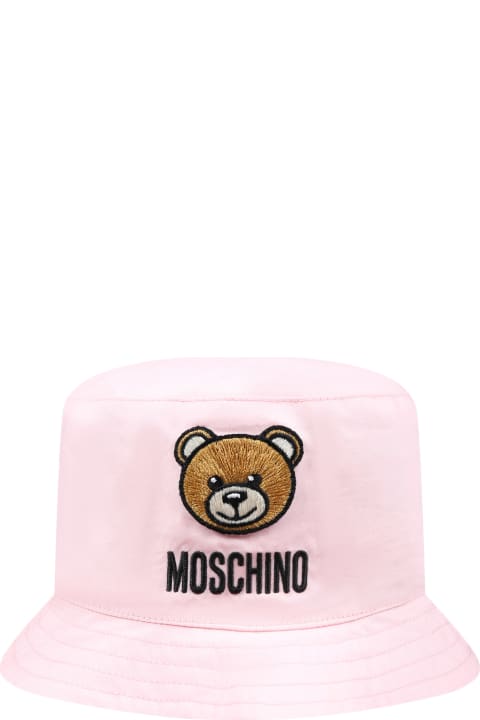 Moschino Accessories & Gifts for Baby Girls Moschino Pink Cloche For Baby Girl With Teddy Bear