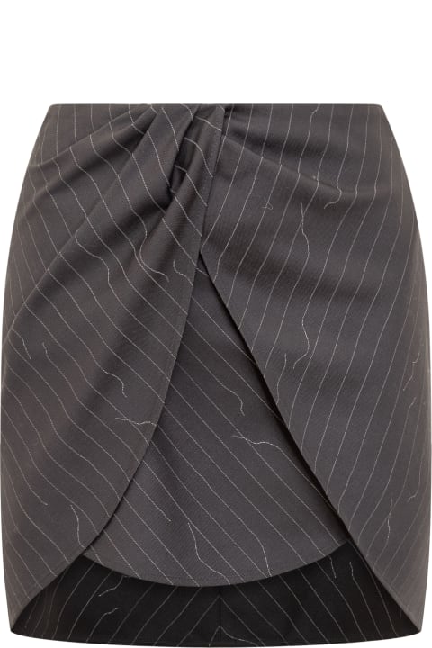 Skirts for Women Off-White Pinstripe Twist Skirt